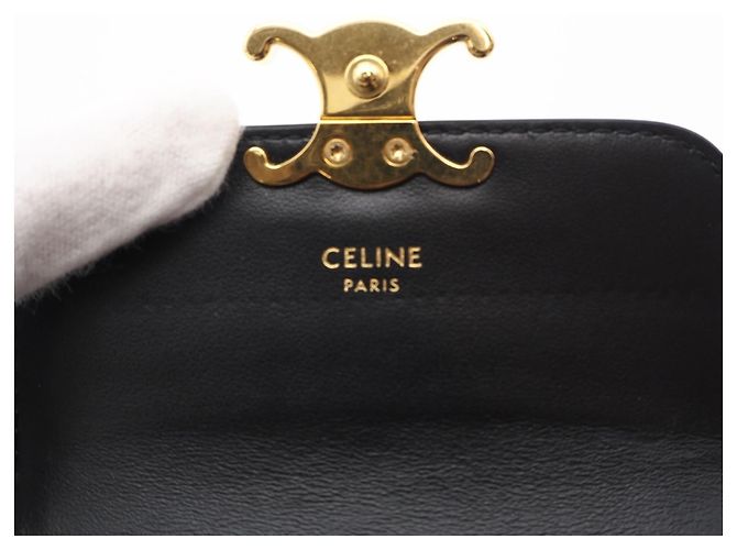 Céline Tarjetero Triomphe Flap Celine Negro - vista 13
