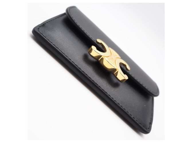 Céline Tarjetero Triomphe Flap Celine Negro - vista 6