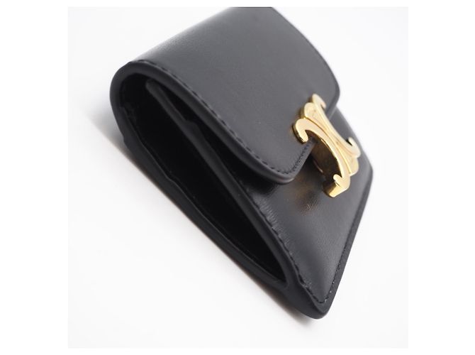 Céline Tarjetero Triomphe Flap Celine Negro - vista 7