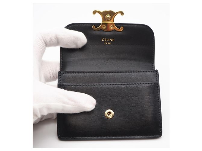 Céline Tarjetero Triomphe Flap Celine Negro - vista 9