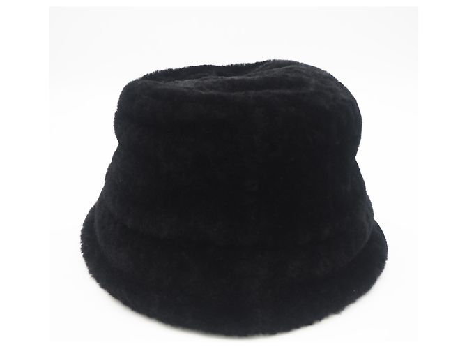 Loewe Bucket Hat aus Shearling mit gesticktem Logo Schwarz - Ansicht 2