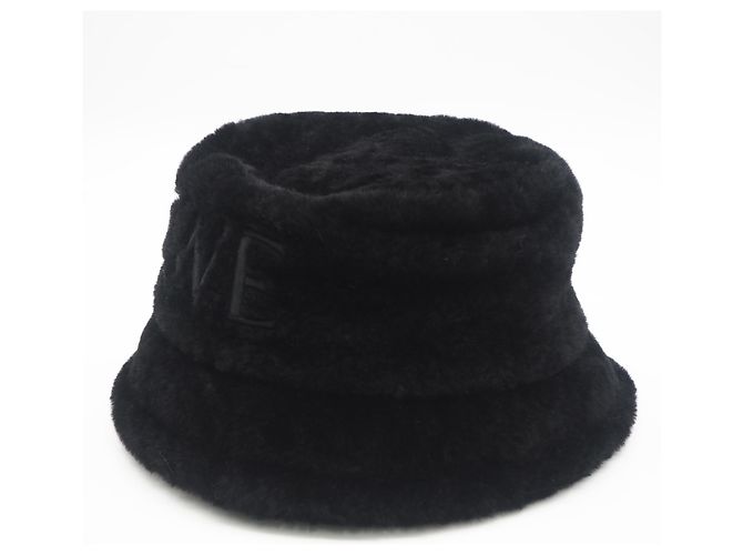 Loewe Bucket Hat aus Shearling mit gesticktem Logo Schwarz - Ansicht 3