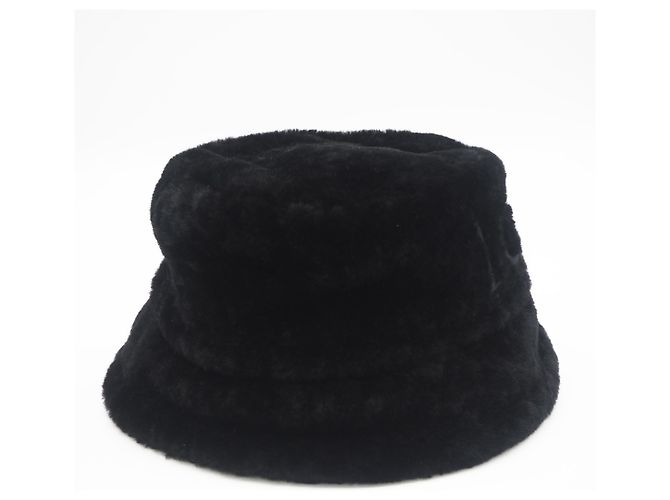 Loewe Bucket Hat aus Shearling mit gesticktem Logo Schwarz - Ansicht 4