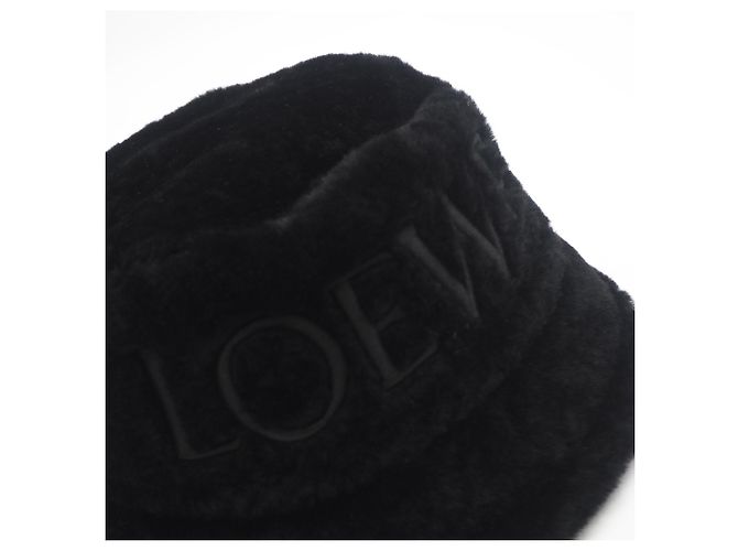 Loewe Bucket Hat aus Shearling mit gesticktem Logo Schwarz - Ansicht 5