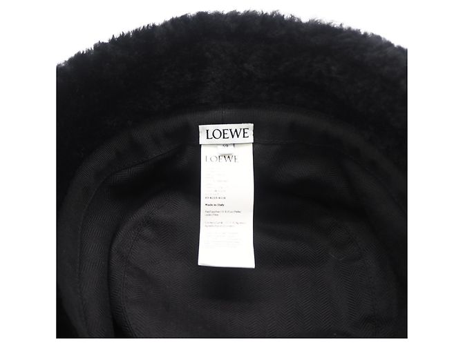 Loewe Bucket Hat aus Shearling mit gesticktem Logo Schwarz - Ansicht 7