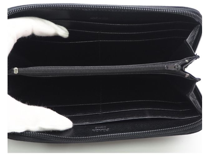 Cartera larga de nylon Saffiano negro de Prada - vista 10