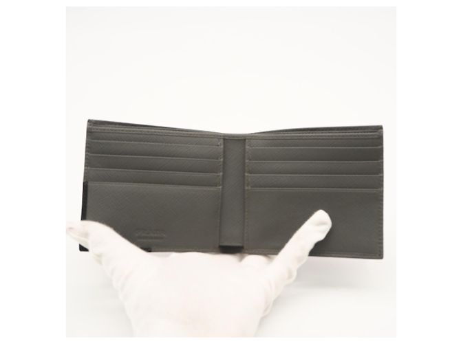 Prada Saffiano Bi-Fold Wallet Black - view 9