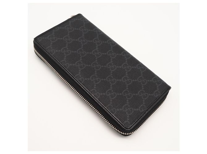 GUCCI GG Supreme Interlocking G Zip-Around Wallet Brown Black - view 2