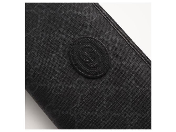 GUCCI GG Supreme Interlocking G Zip-Around Wallet Brown Black - view 3