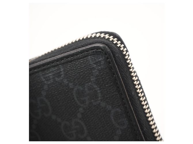 GUCCI GG Supreme Interlocking G Zip-Around Wallet Brown Black - view 9