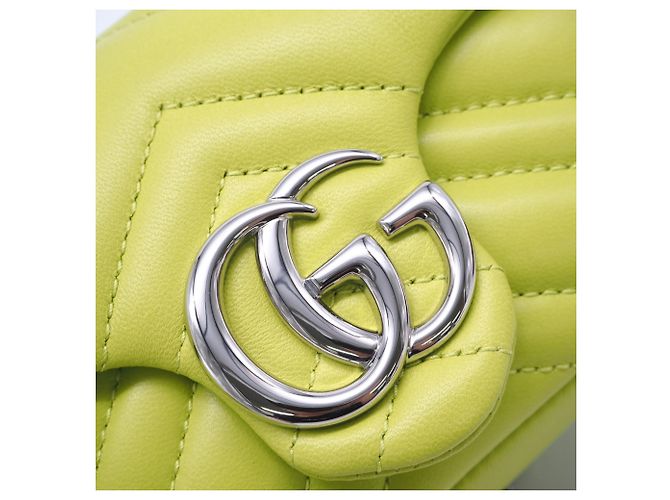Borsa a tracolla mini Gucci GG Marmont Giallo - vista 10