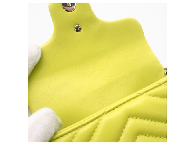 Borsa a tracolla mini Gucci GG Marmont Giallo - vista 12
