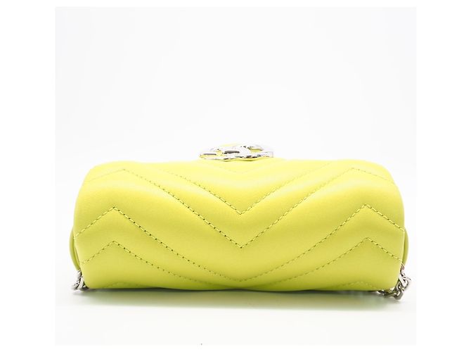 Borsa a tracolla mini Gucci GG Marmont Giallo - vista 7