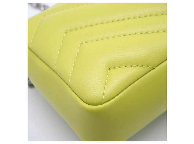Borsa a tracolla mini Gucci GG Marmont Giallo - vista 9