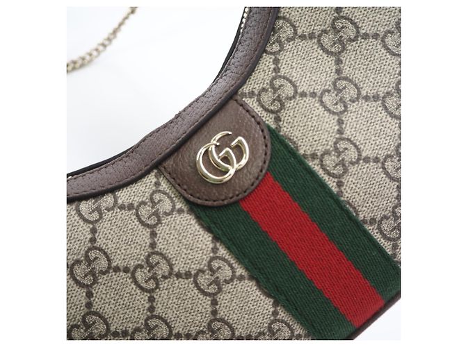 Piccola borsa a tracolla GUCCI Ophidia GG Supreme Rosso Beige Verde - vista 4