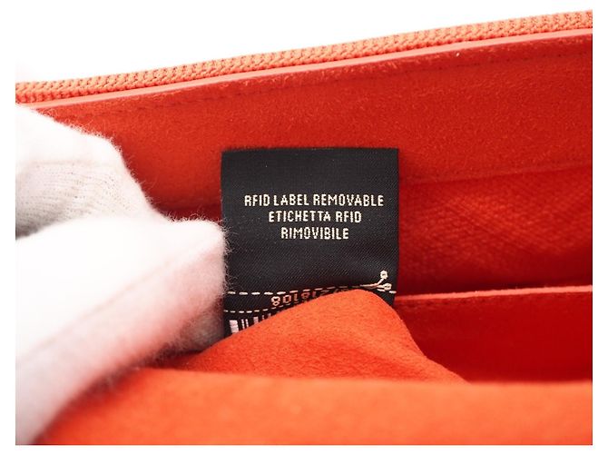 Sac Baguette Fendi en toile et cuir avec chaîne midi et double bandoulière Orange - vue 17