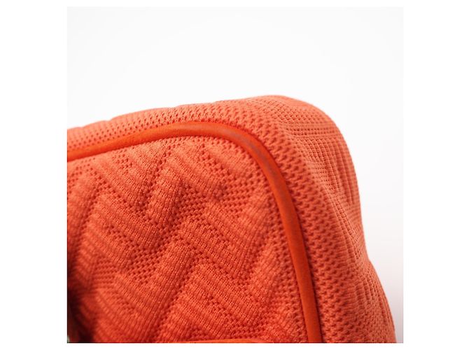 Sac Baguette Fendi en toile et cuir avec chaîne midi et double bandoulière Orange - vue 6