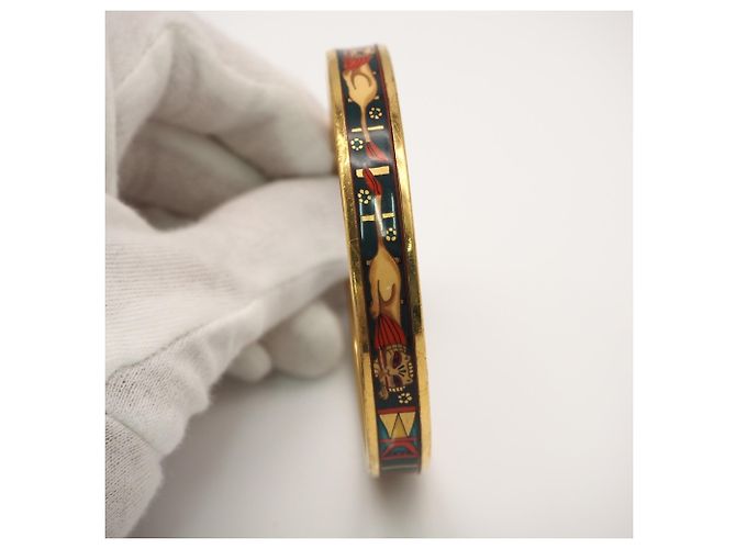 Hermès Bracciale HERMES Cloisonné Enamel PM GP Multicolore D'oro - vista 4