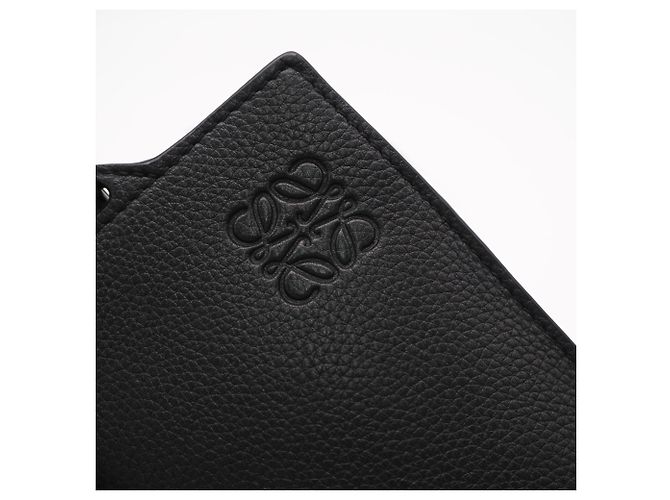 Borsa a tracolla verticale in pelle di vitello Soft Grain Loewe con tasca a T Nero - vista 5