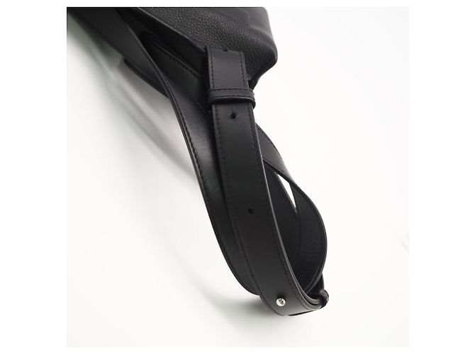 Borsa a tracolla verticale in pelle di vitello Soft Grain Loewe con tasca a T Nero - vista 6