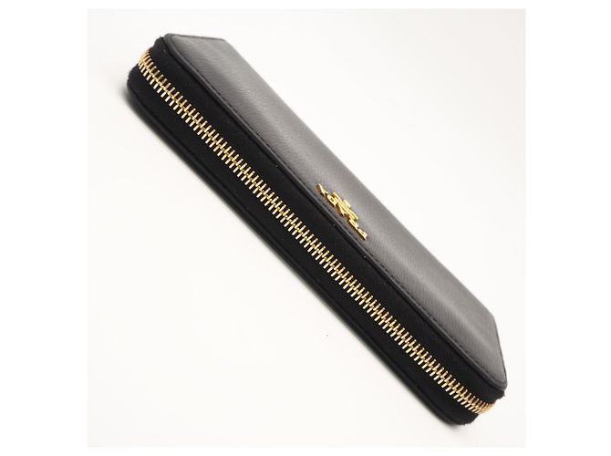 Prada Saffiano Metal Round Reißverschluss-Langgeldbörse Schwarz - Ansicht 6
