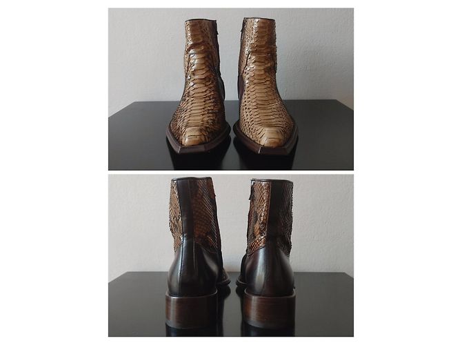 Autre Marque SHOTO Brown Python Leather Ankle Boots EU 40 - view 5