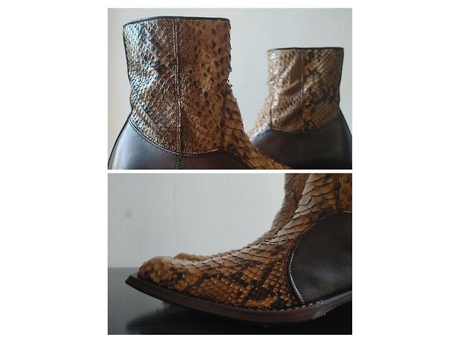 Autre Marque SHOTO Brown Python Leather Ankle Boots EU 40 - view 7
