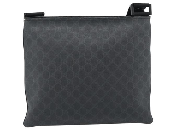 Gucci Vintage Flat Messenger GG Canvas et cuir Small Noir - vue 2