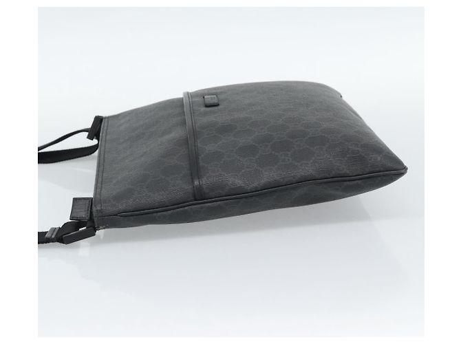 Gucci Vintage Flat Messenger GG Canvas et cuir Small Noir - vue 3