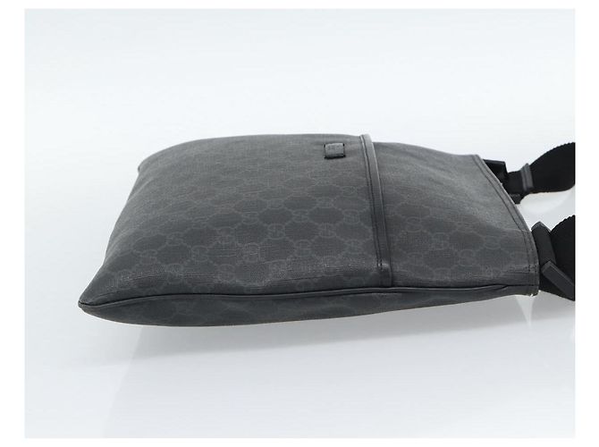 Gucci Vintage Flat Messenger GG Canvas et cuir Small Noir - vue 4
