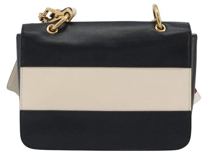 Gucci Queen Margaret Flap Colorblock Leather Medium Nero - vista 2