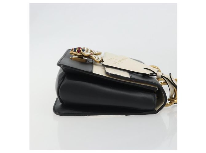 Gucci Queen Margaret Flap Colorblock Leather Medium Nero - vista 3
