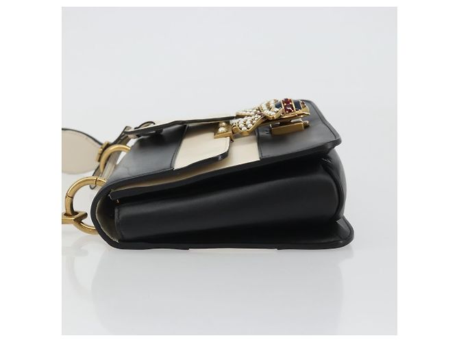 Gucci Queen Margaret Flap Colorblock Leather Medium Nero - vista 4