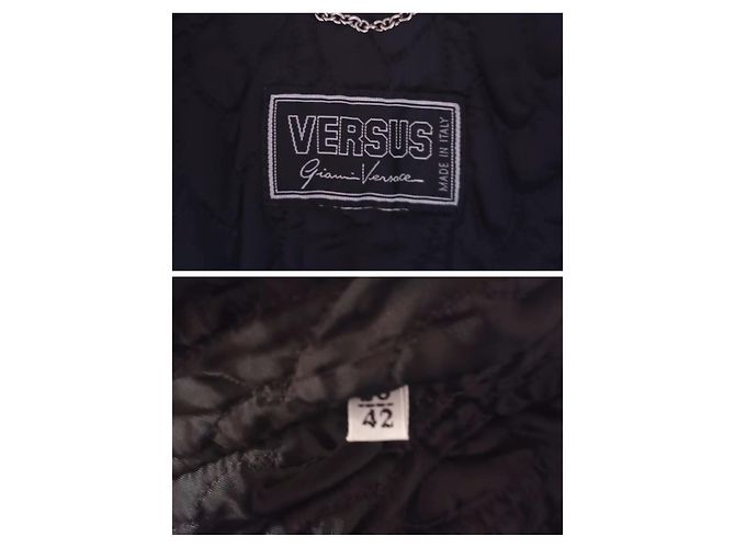Versus Versace Leder Bikerjacke Metallic Silber Taupe IT 42 Braun Golden Bronze - Ansicht 10