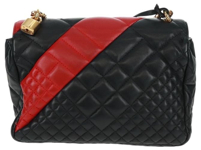 Versace Medusa Padlock gesteppte Leder Handtasche Medium Schwarz - Ansicht 2