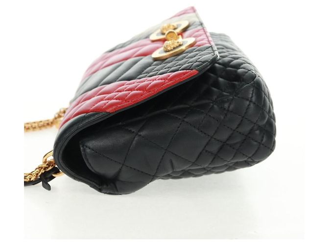 Versace Medusa Padlock gesteppte Leder Handtasche Medium Schwarz - Ansicht 3