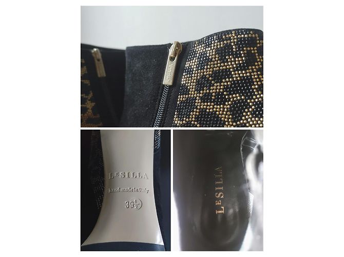 Stivaletti Le Silla Cristalli Leopardati Nero D'oro Stampa leopardo - vista 7