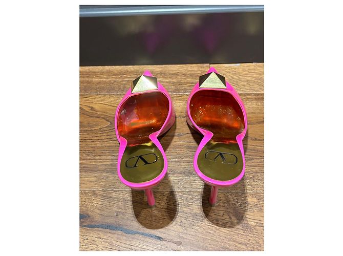 Valentino Garavani Mule Onestud in vernice rosa - vista 6