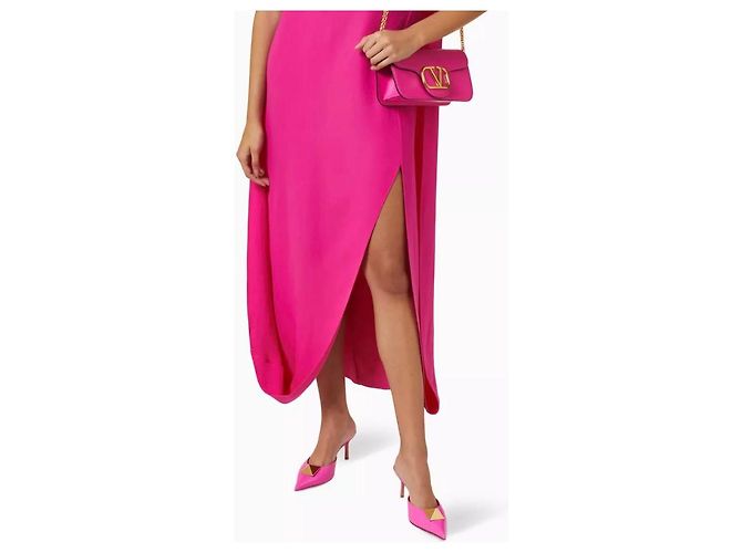 Valentino Garavani Mule Onestud in vernice rosa - vista 7