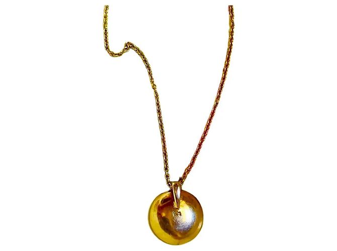 Autre Marque Collana con pendente bombato in argento sterling placcato oro D'oro - vista 2