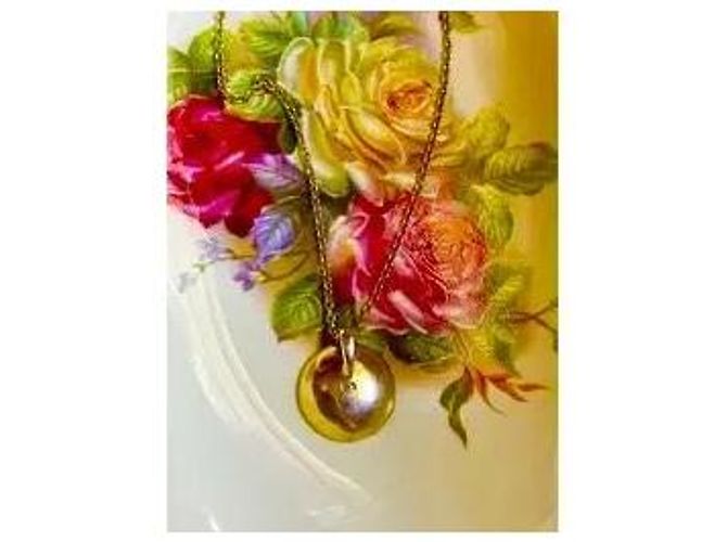 Autre Marque Collana con pendente bombato in argento sterling placcato oro D'oro - vista 6