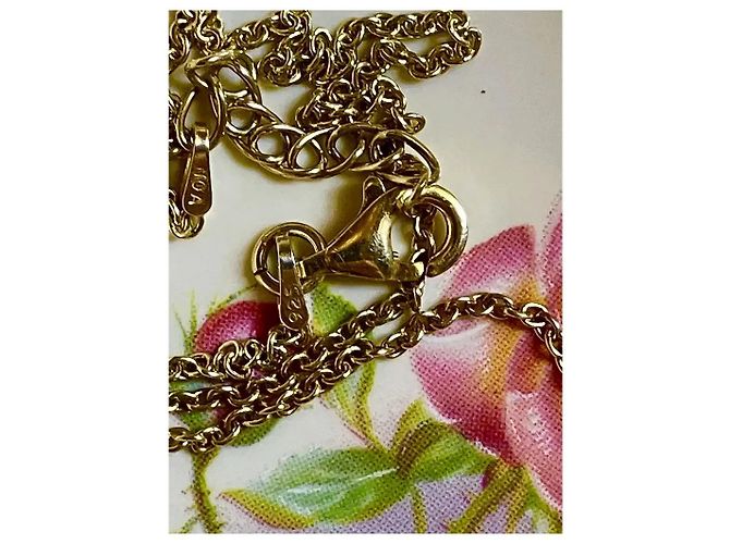 Autre Marque Collana con pendente bombato in argento sterling placcato oro D'oro - vista 8