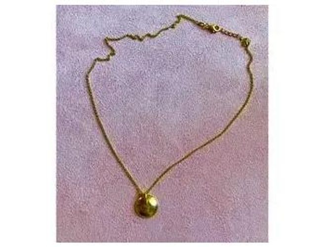 Autre Marque Collana con pendente bombato in argento sterling placcato oro D'oro - vista 9