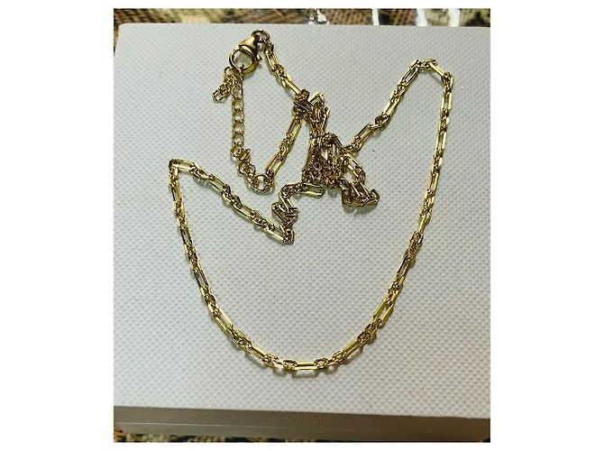 Autre Marque Collana a Catena Figaro in Argento 925 Placcata Oro D'oro - vista 2