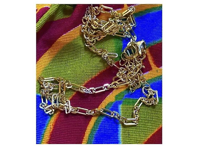 Autre Marque Collana a Catena Figaro in Argento 925 Placcata Oro D'oro - vista 4