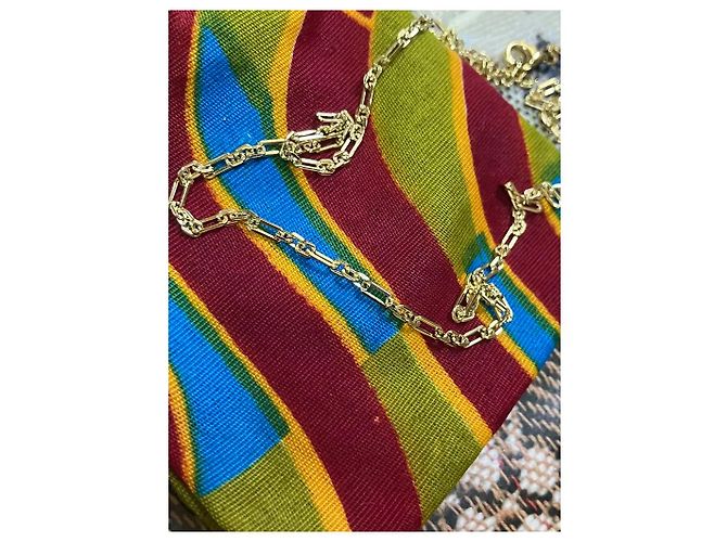 Autre Marque Collana a Catena Figaro in Argento 925 Placcata Oro D'oro - vista 9