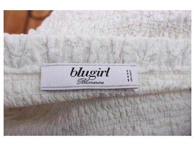 Autre Marque Blugirl Blumarine Vestido palabra de honor de encaje blanco - vista 7