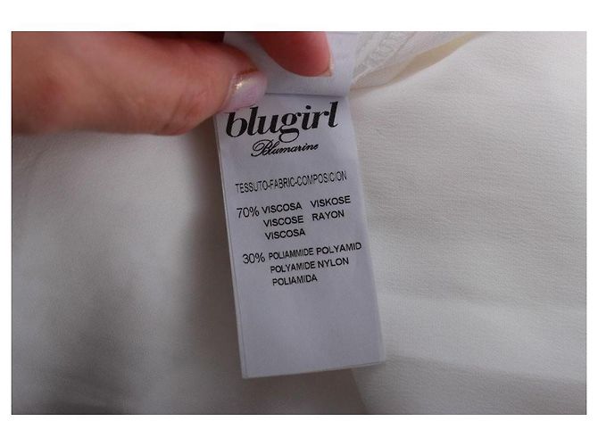 Autre Marque Blugirl Blumarine Vestido palabra de honor de encaje blanco - vista 9