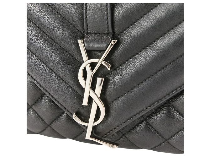 Borsa a tracolla in pelle Yves Saint Laurent Classic Small Satchel Nero - vista 12