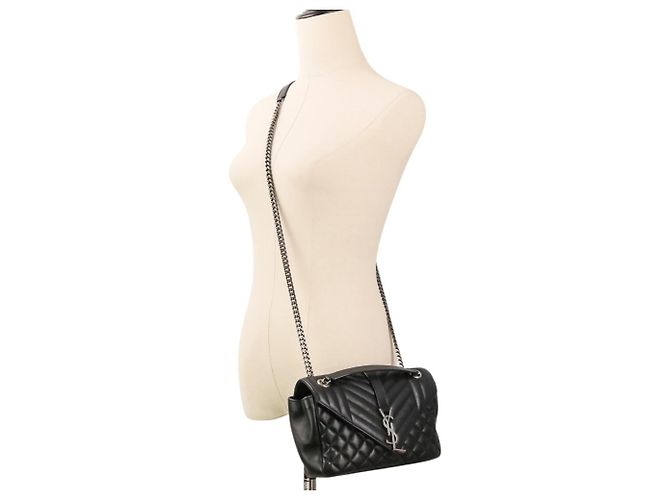 Borsa a tracolla in pelle Yves Saint Laurent Classic Small Satchel Nero - vista 15